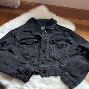 Wild Fable Cropped Black Denim Jacket